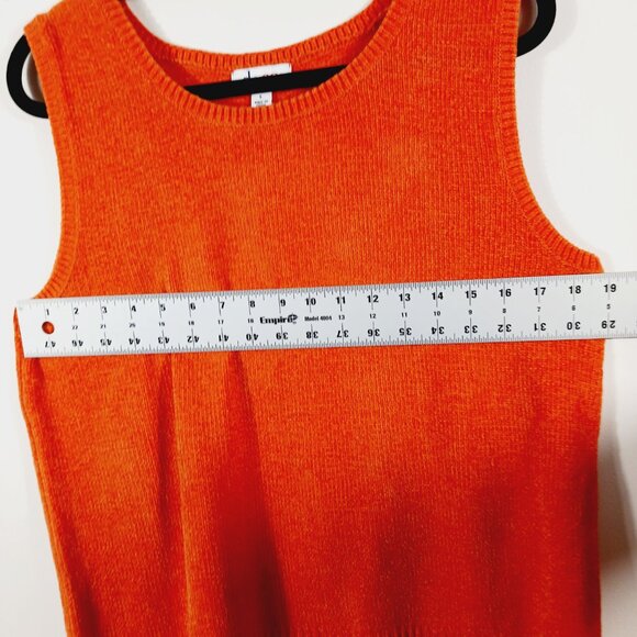 Denim & Company Orange Hooded Sweater Jacket & Tank, Size Large, Fall, Halloween - Picture 10 of 16